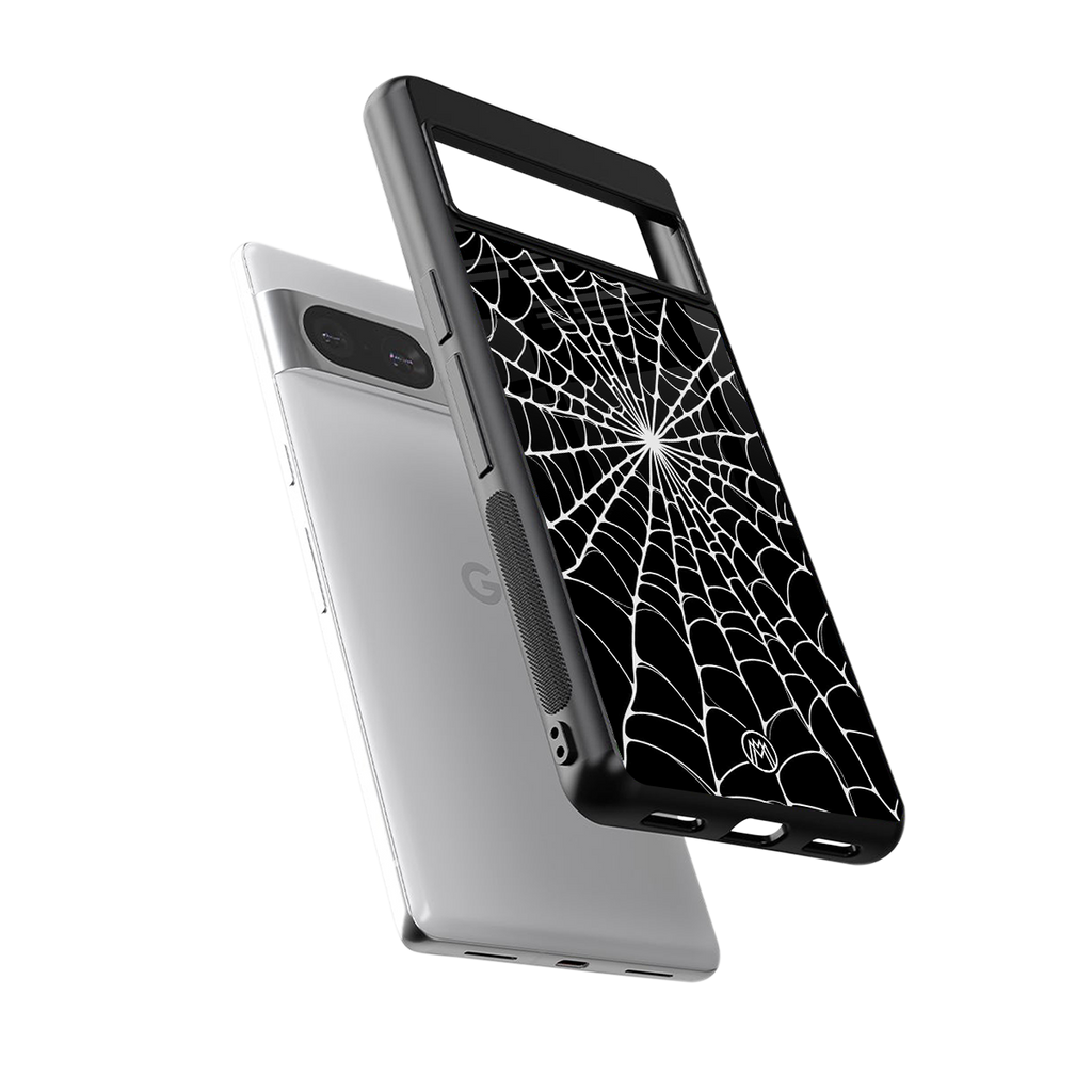spider swirl back phone cover | glass case for Google Pixel 8