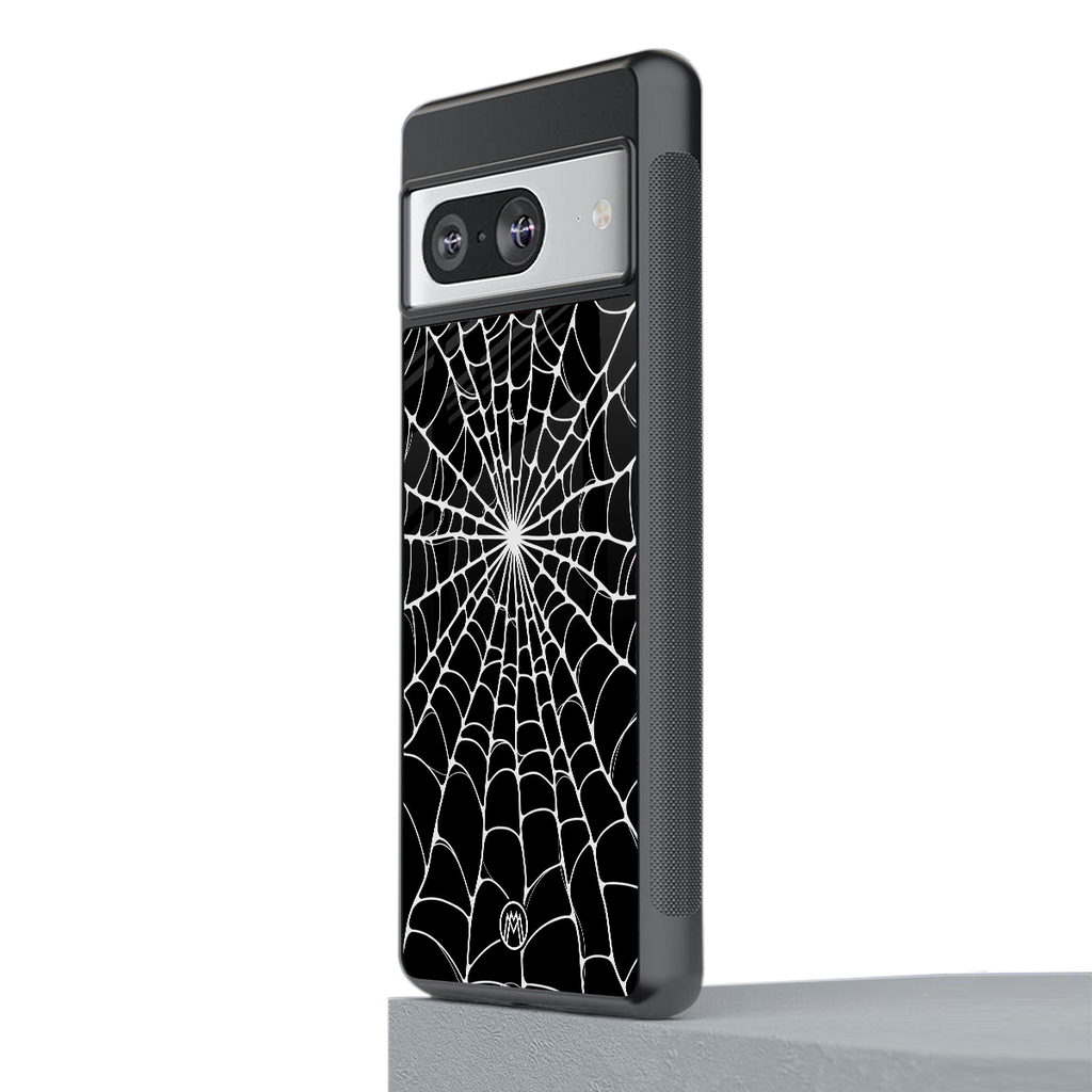 spider swirl back phone cover | glass case for Google Pixel 8