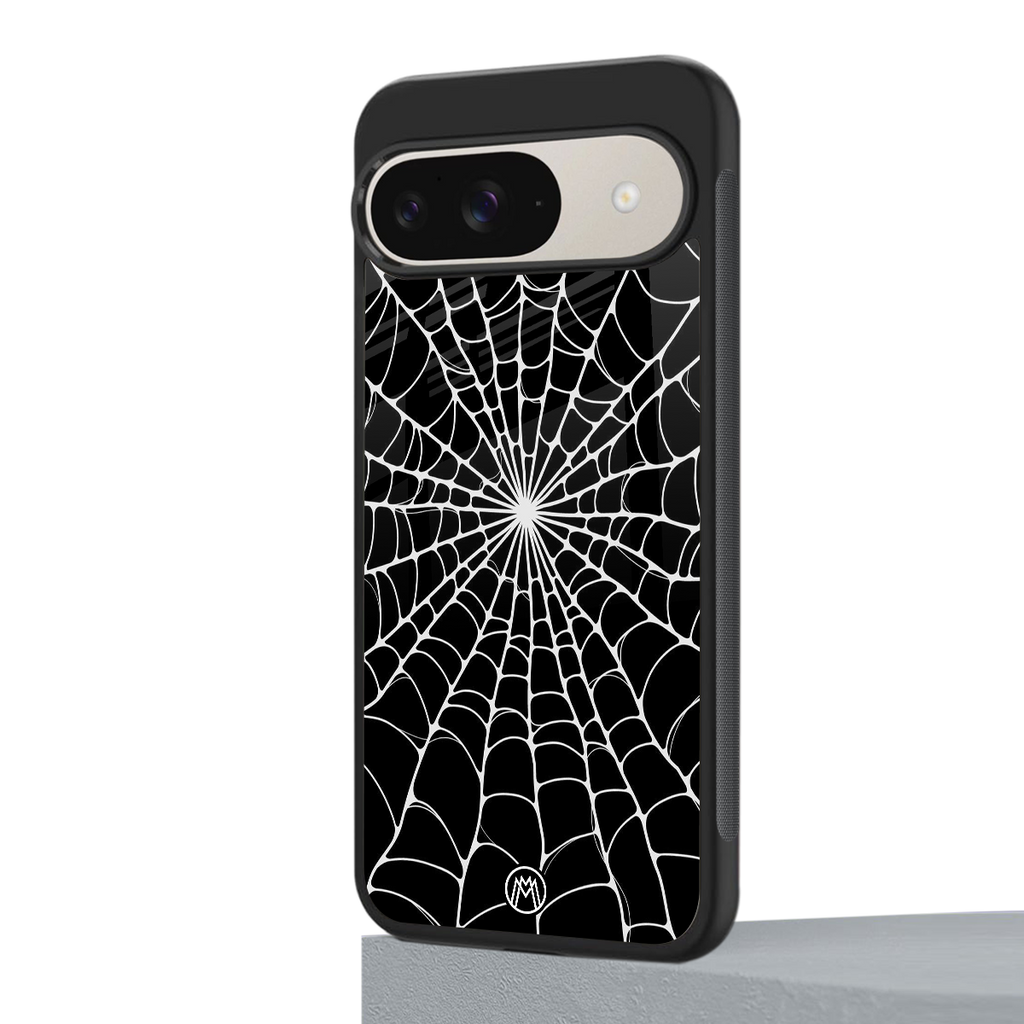 spider swirl back phone cover | glass case for google pixel 9