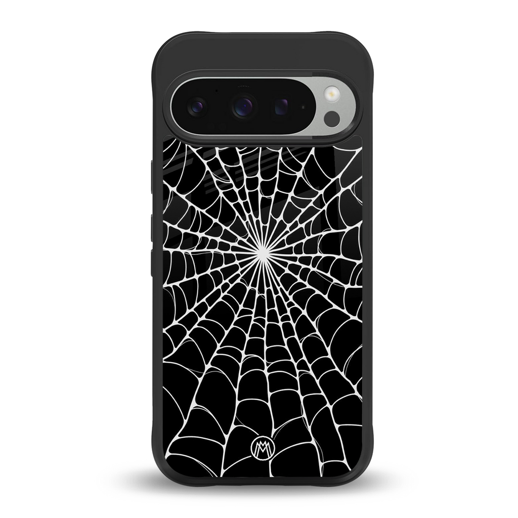 spider swirl back phone cover | glass case for google pixel 9 pro
