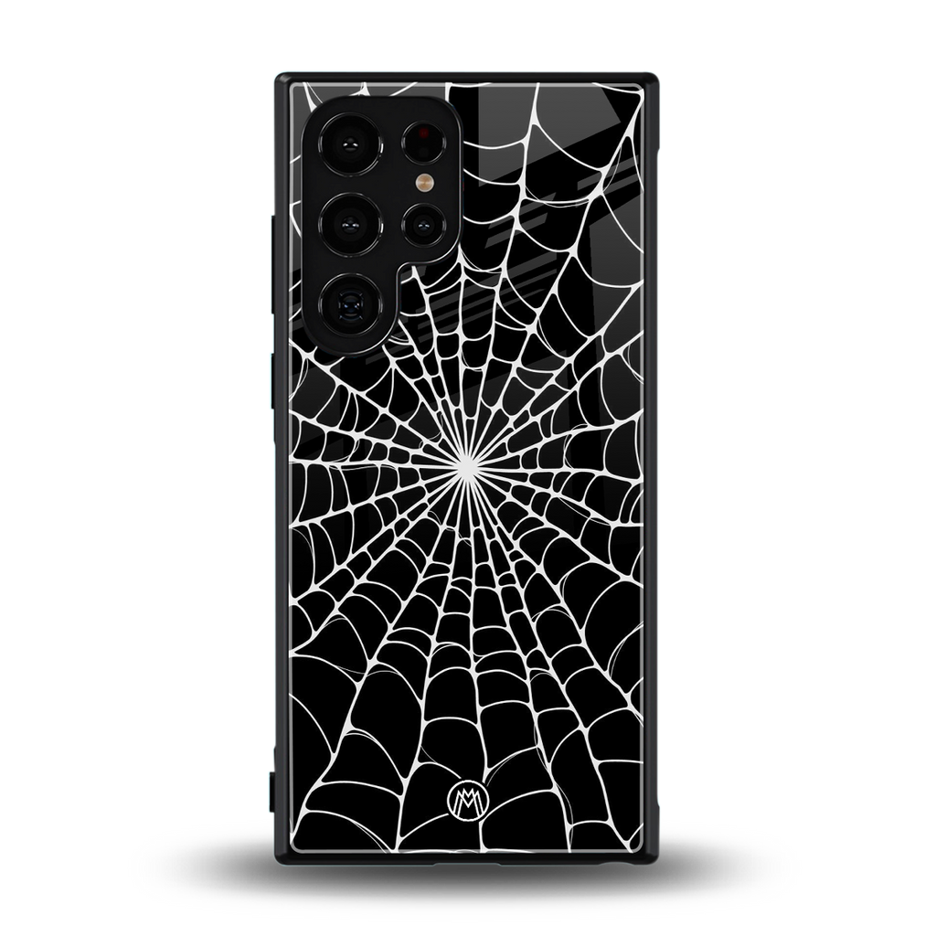 spider swirl back phone cover | glass case for samsung galaxy s23 ultra