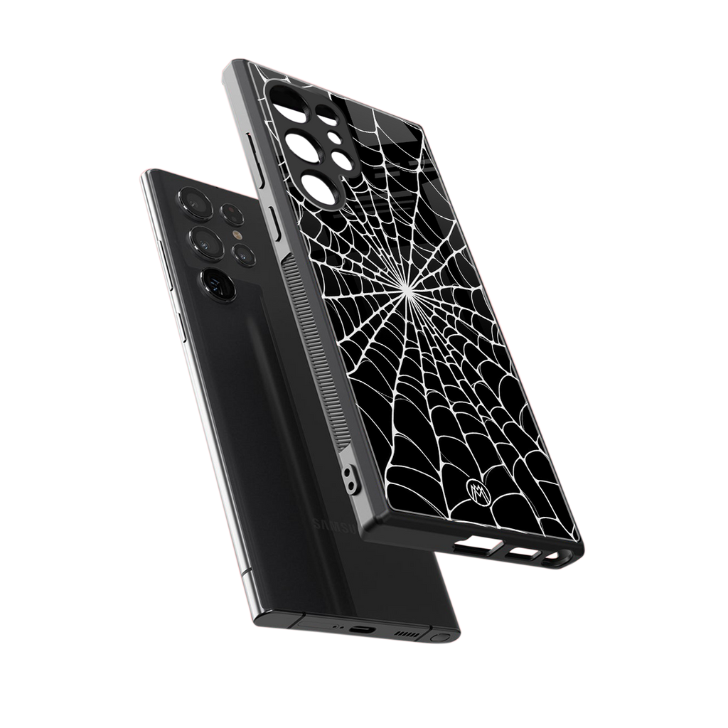 spider swirl back phone cover | glass case for samsung galaxy s23 ultra