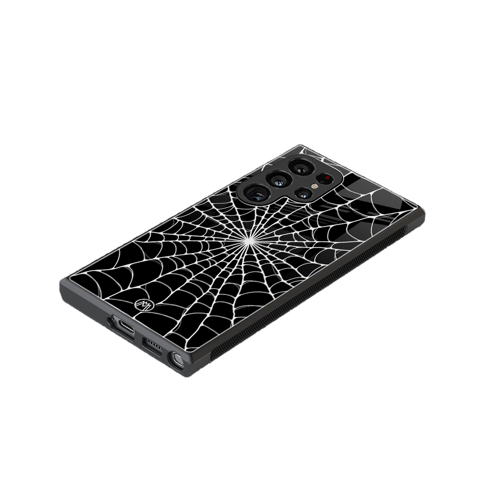 spider swirl back phone cover | glass case for samsung galaxy s23 ultra