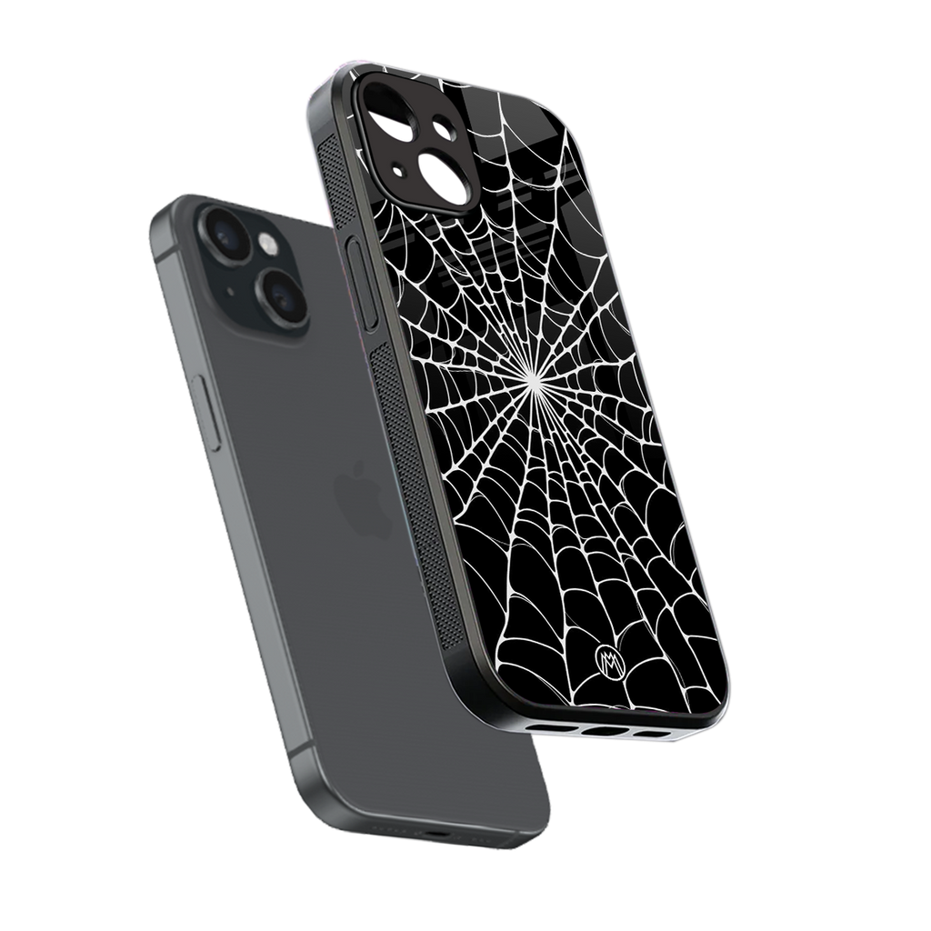 spider swirl back phone cover | glass case for iphone 15