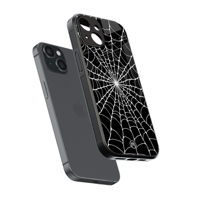 spider swirl back phone cover | glass case for iphone 15