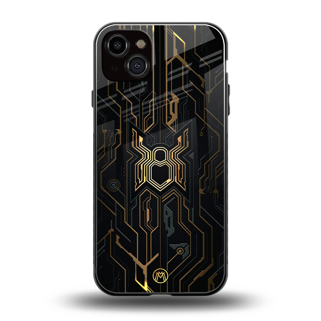 spider verse back phone cover | glass case for iphone 15 plus