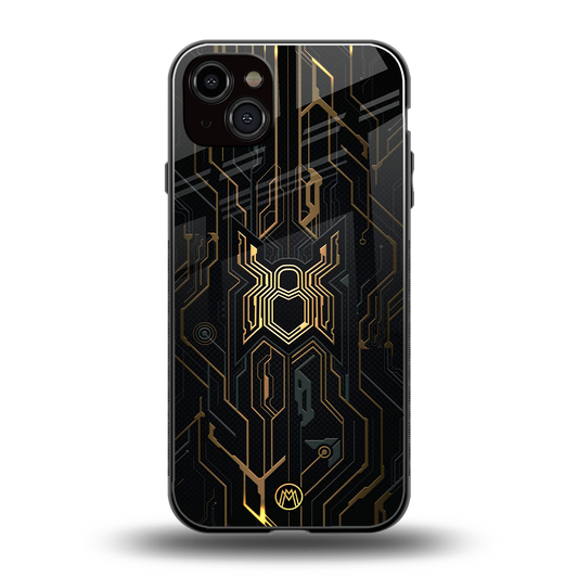 spider verse back phone cover | glass case for iphone 15 plus