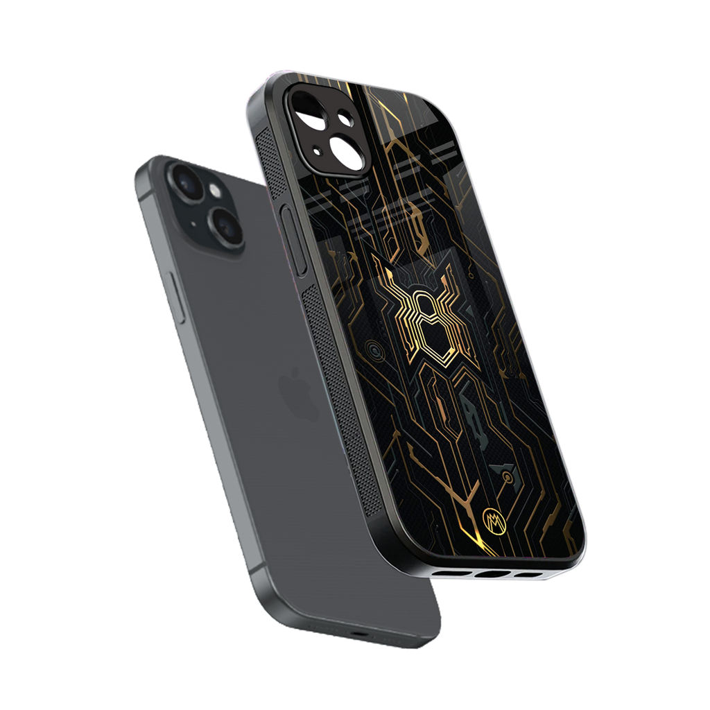 spider verse back phone cover | glass case for iphone 15 plus