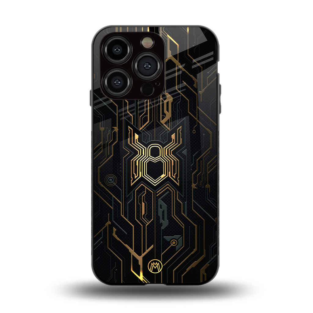 spider verse back phone cover | glass case for iphone 15 pro
