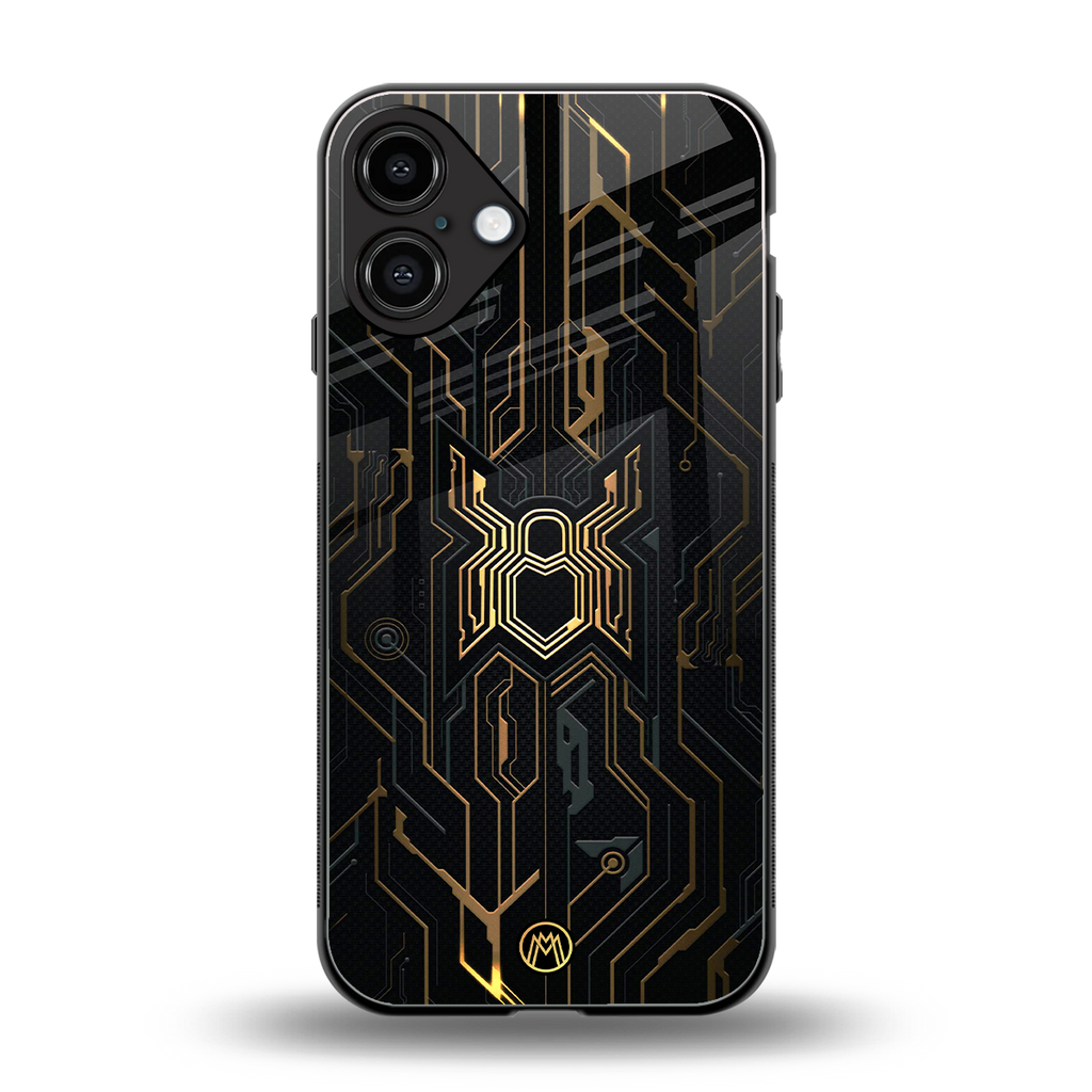 spider verse back phone cover | glass case for iphone 16 plus