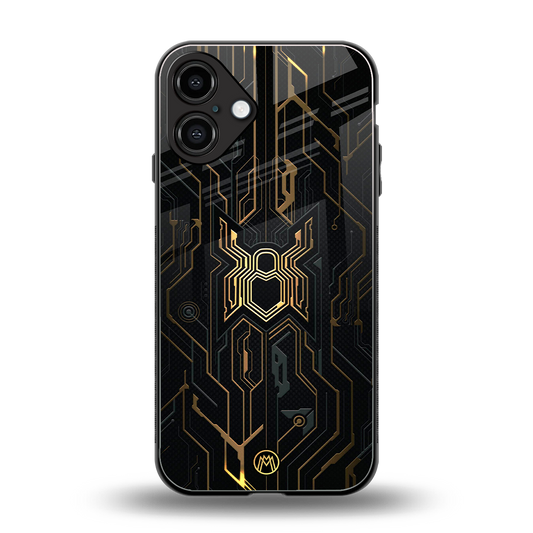 spider verse back phone cover | glass case for iphone 16 plus