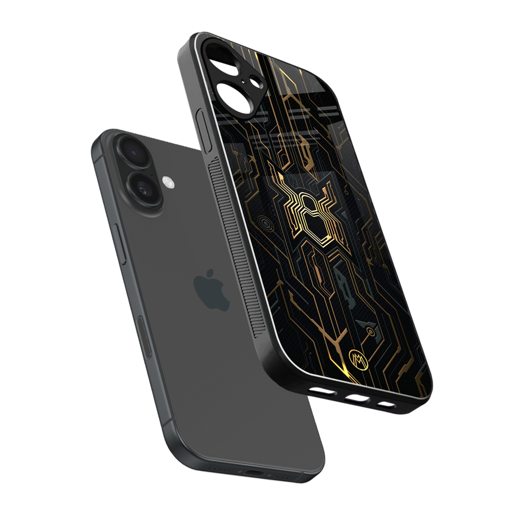 spider verse back phone cover | glass case for iphone 16 plus