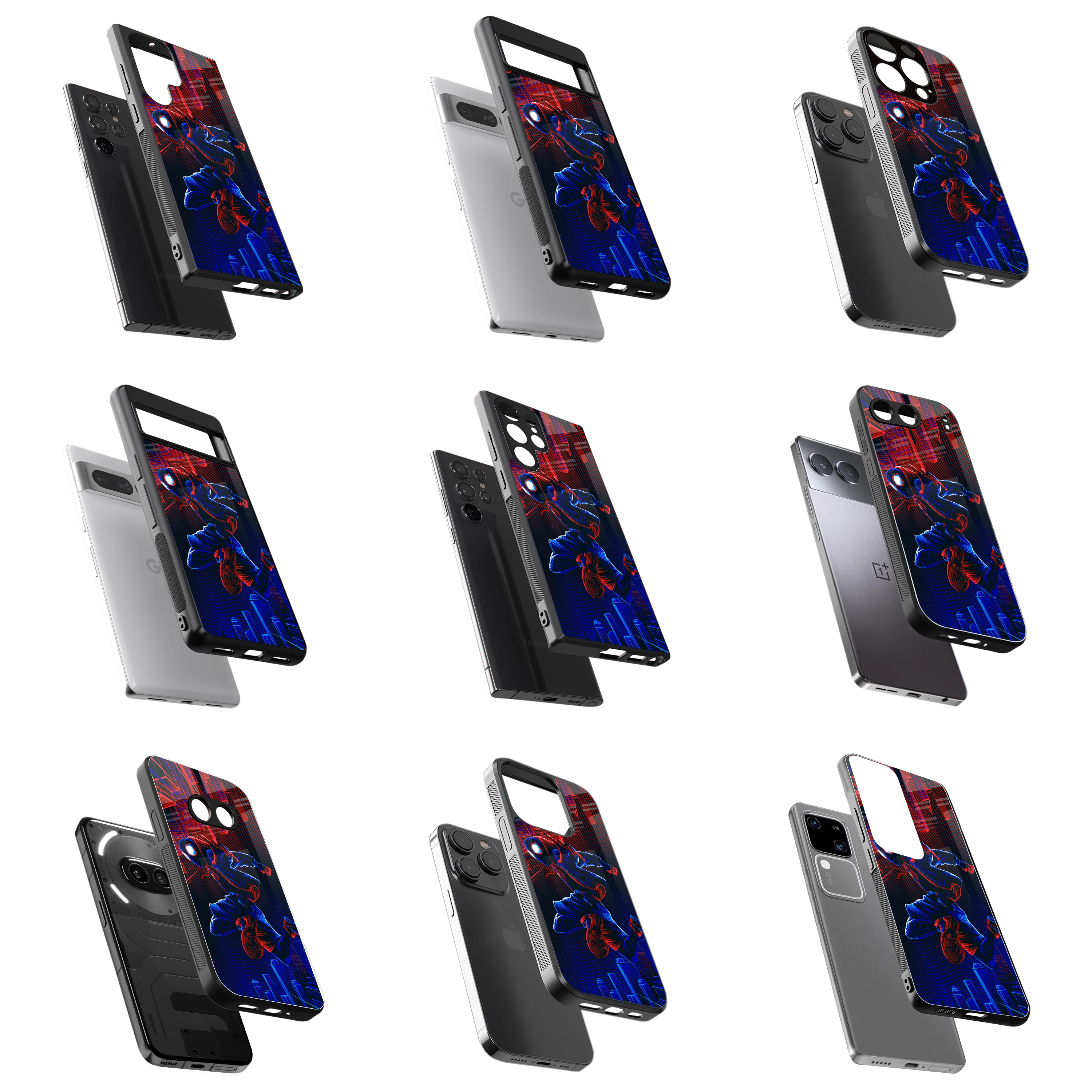 Durable Glass Back Mobile Case for iPhone, Samsung, OnePlus, Google Pixel, Redmi, Vivo, Oppo