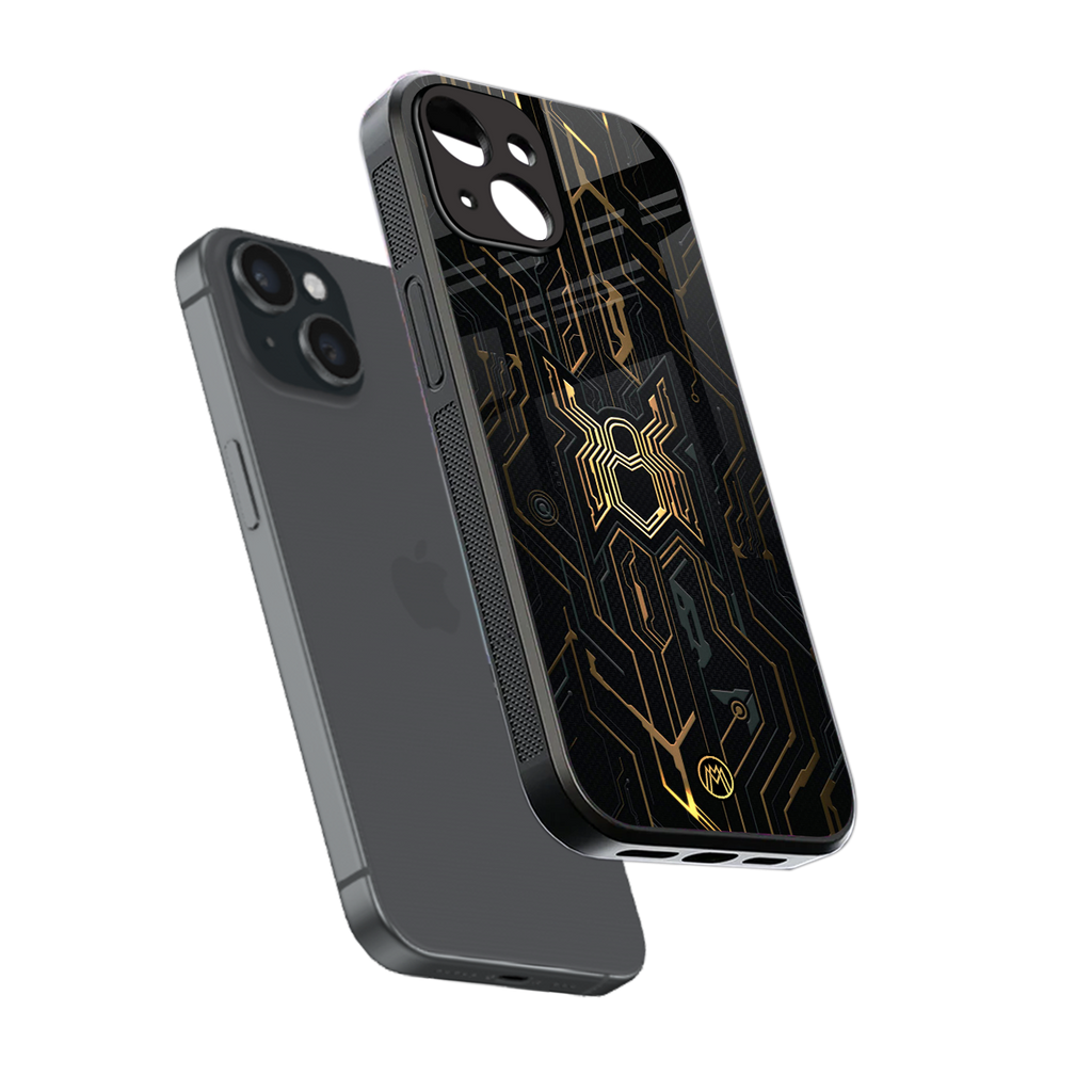 spider verse back phone cover | glass case for iphone 15