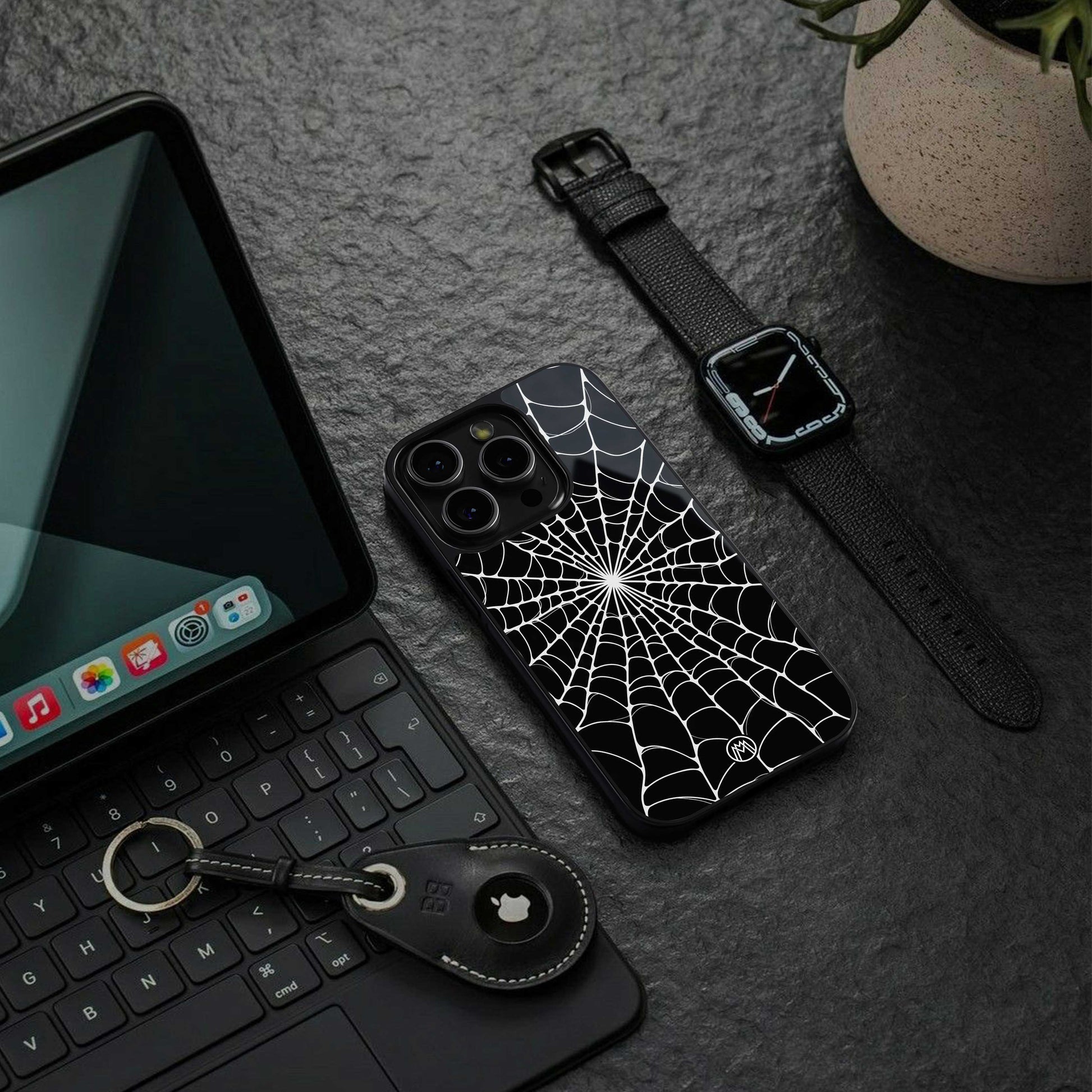 spider swirl back phone cover | glass case for samsung galaxy s24 ultra