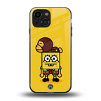 spongebob back phone cover | glass case for iphone 13 mini