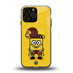 spongebob back phone cover | glass case for iphone 13 pro max