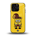 spongebob back phone cover | glass case for iphone 13 pro