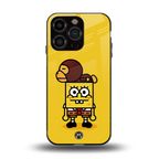 spongebob back phone cover | glass case for iphone 13 pro