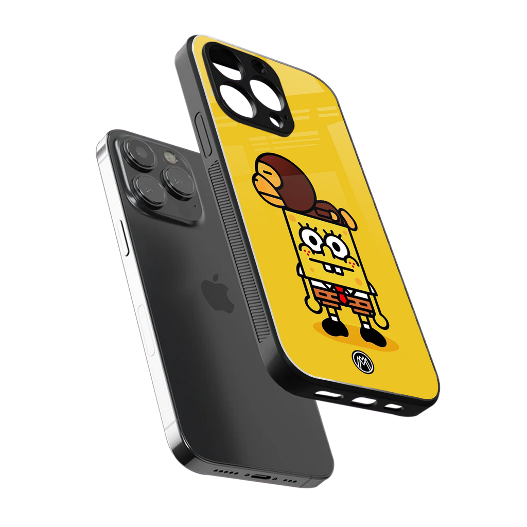 spongebob back phone cover | glass case for iphone 13 pro