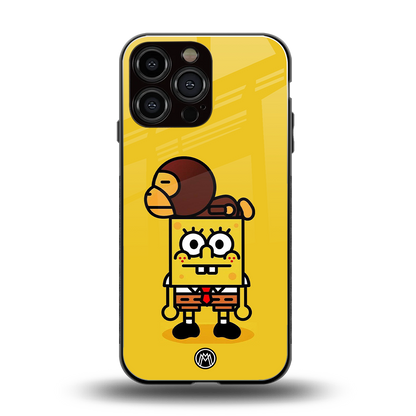 spongebob back phone cover | glass case for iphone 14 pro max