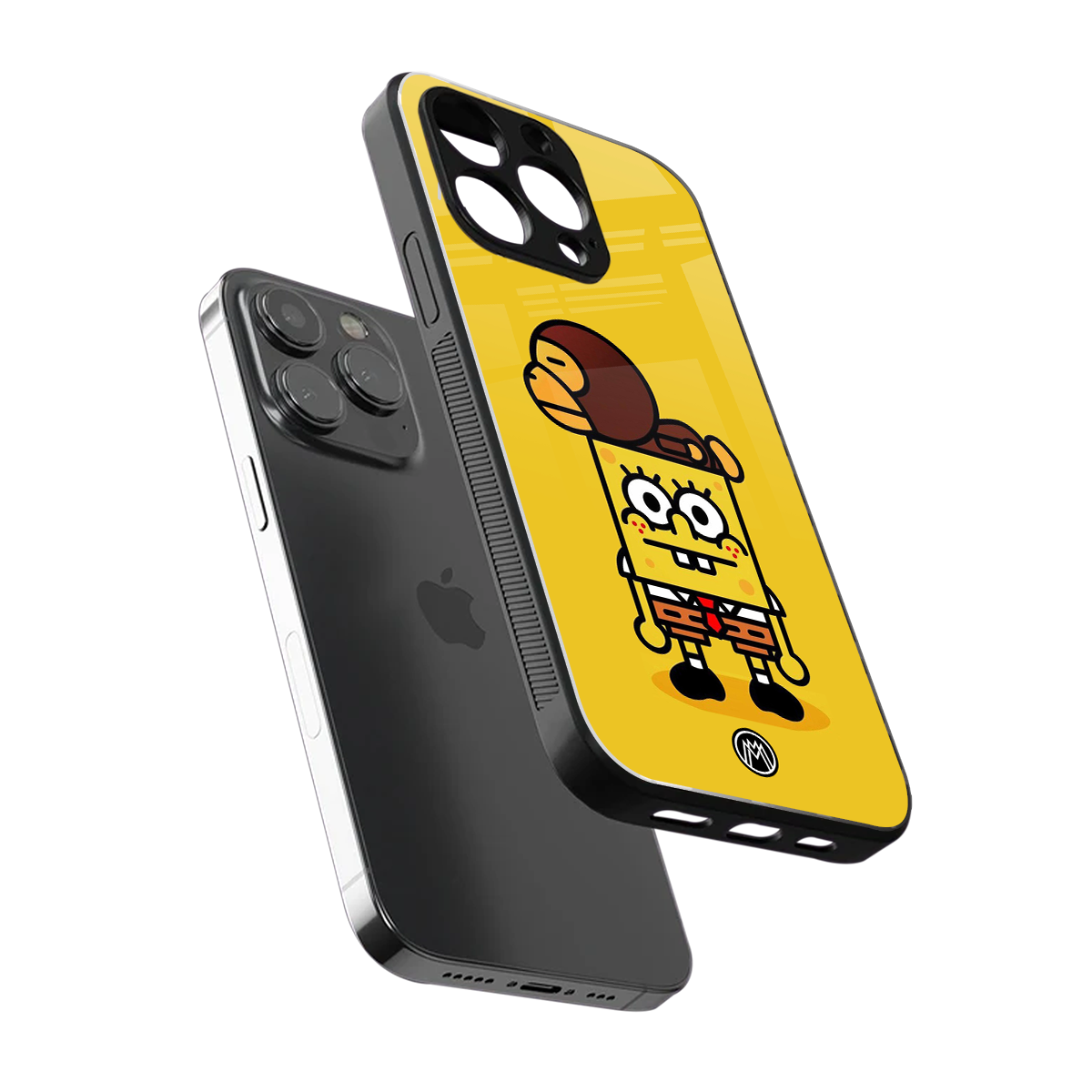 spongebob back phone cover | glass case for iphone 14 pro max