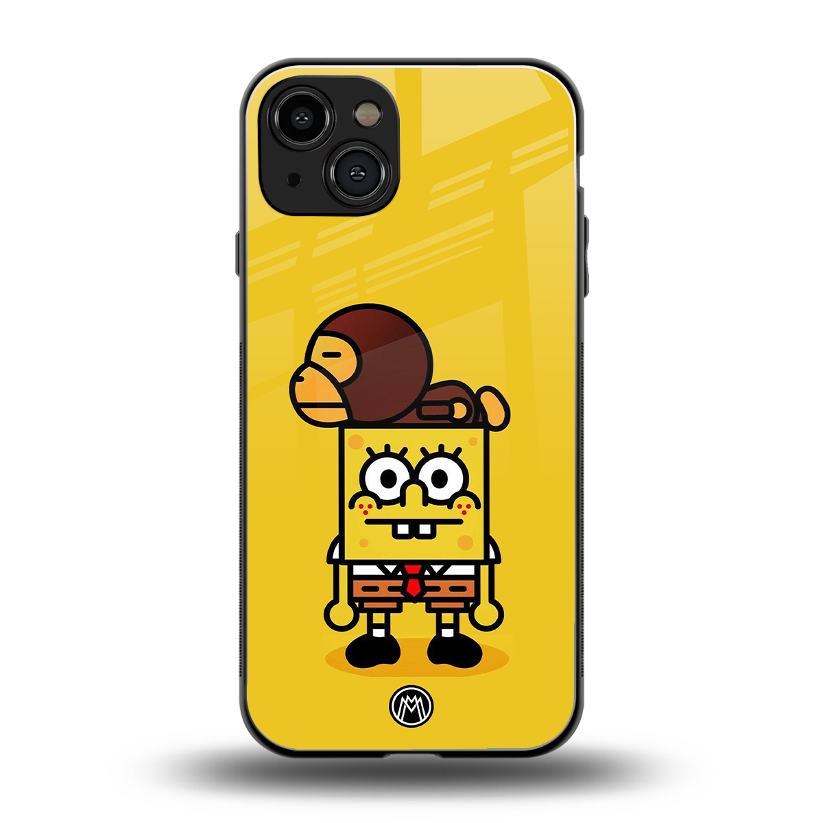 spongebob back phone cover | glass case for iphone 15