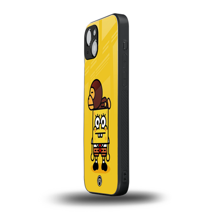 spongebob back phone cover | glass case for iphone 15