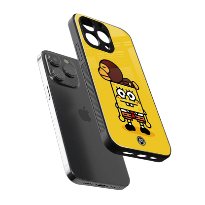 spongebob back phone cover | glass case for iphone 14 pro
