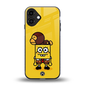 spongebob back phone cover | glass case for iphone 16 plus