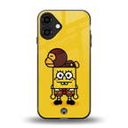spongebob back phone cover | glass case for iphone 16 plus