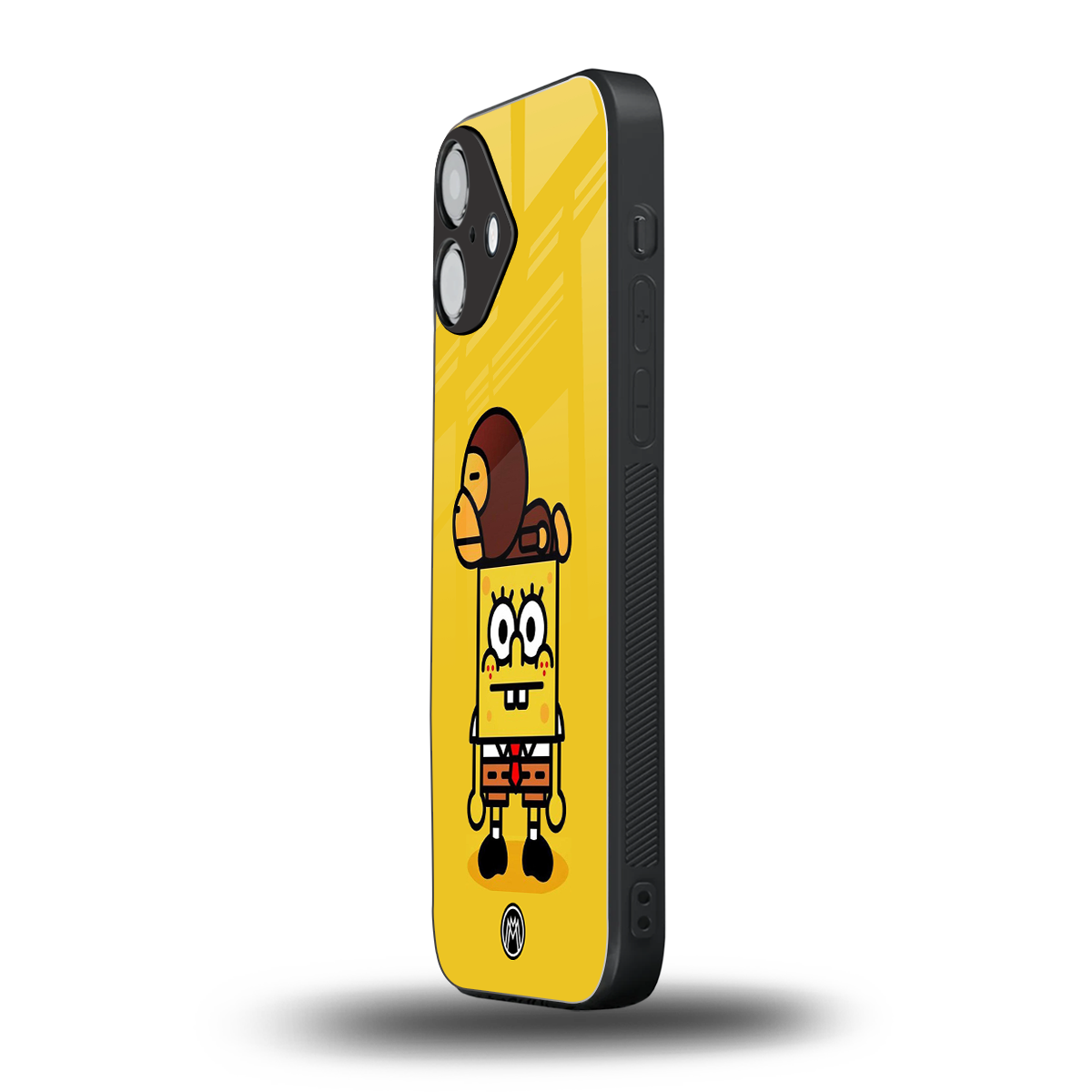spongebob back phone cover | glass case for iphone 16 plus