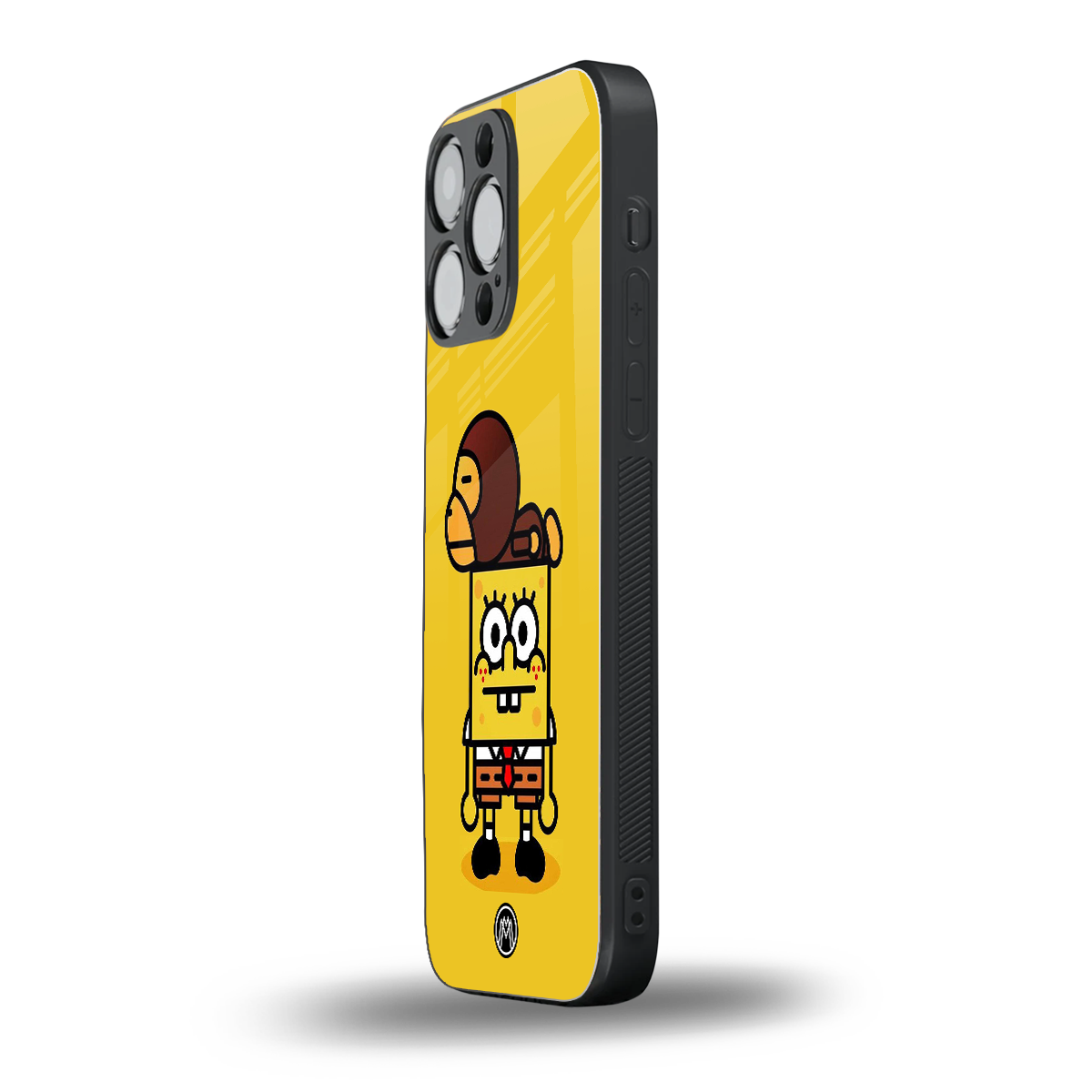 spongebob back phone cover | glass case for iphone 16 pro max