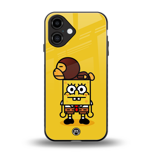 spongebob back phone cover | glass case for iphone 16