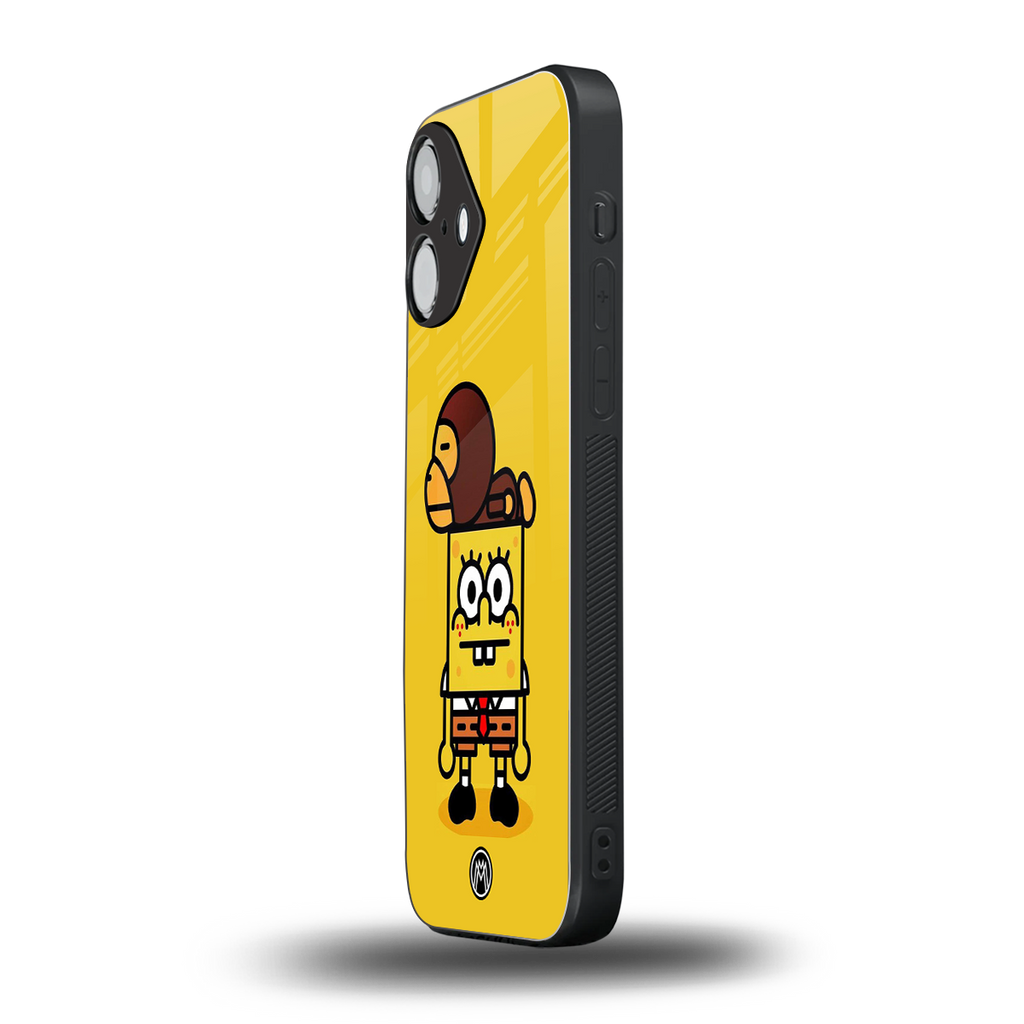 spongebob back phone cover | glass case for iphone 16