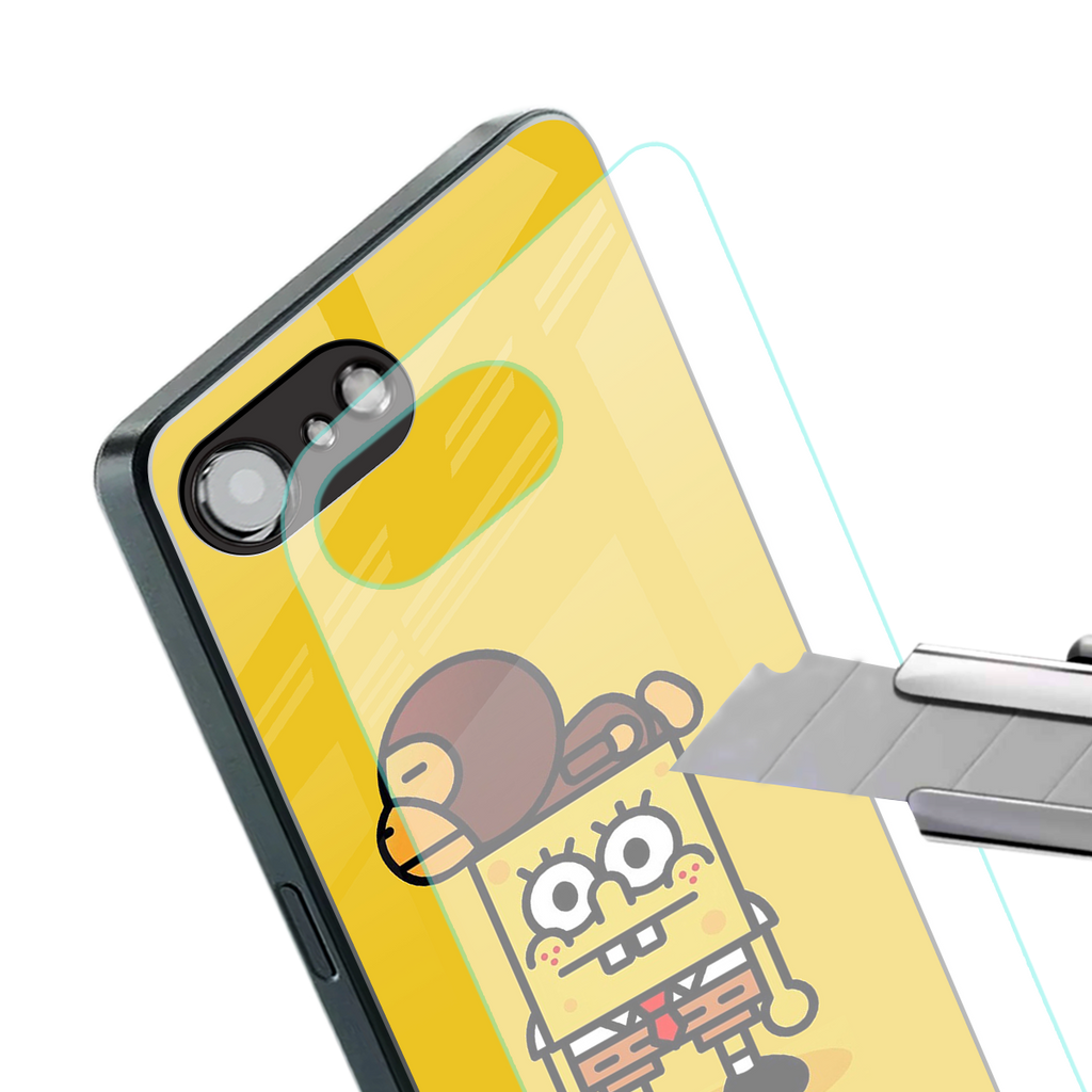 spongebob back phone cover | glass case for iphone 16e