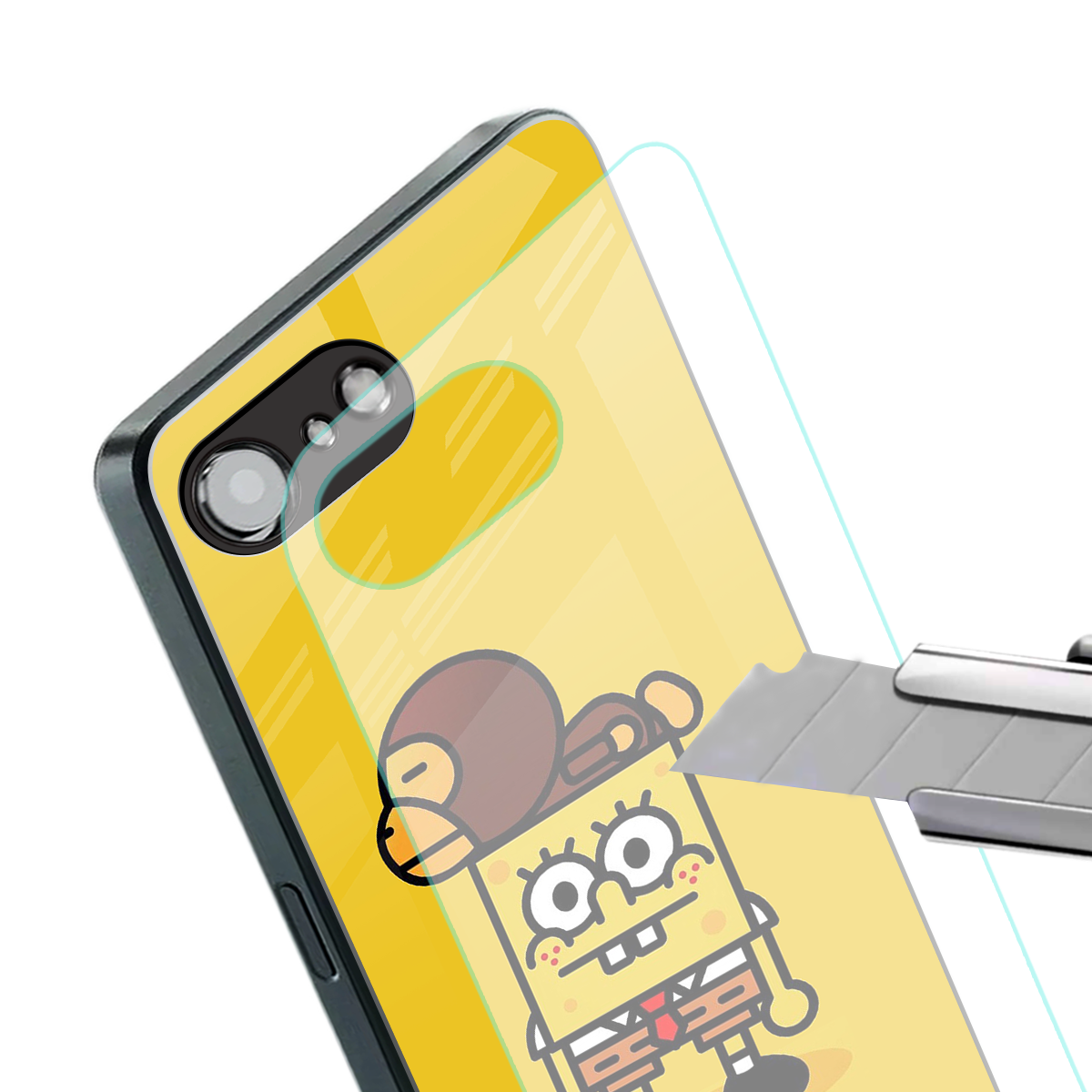 spongebob back phone cover | glass case for iphone 16e