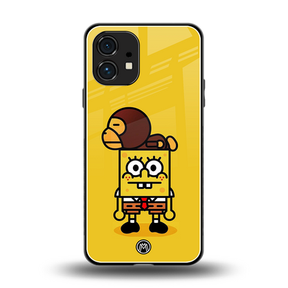 spongebob back phone cover | glass case for nothing phone 1