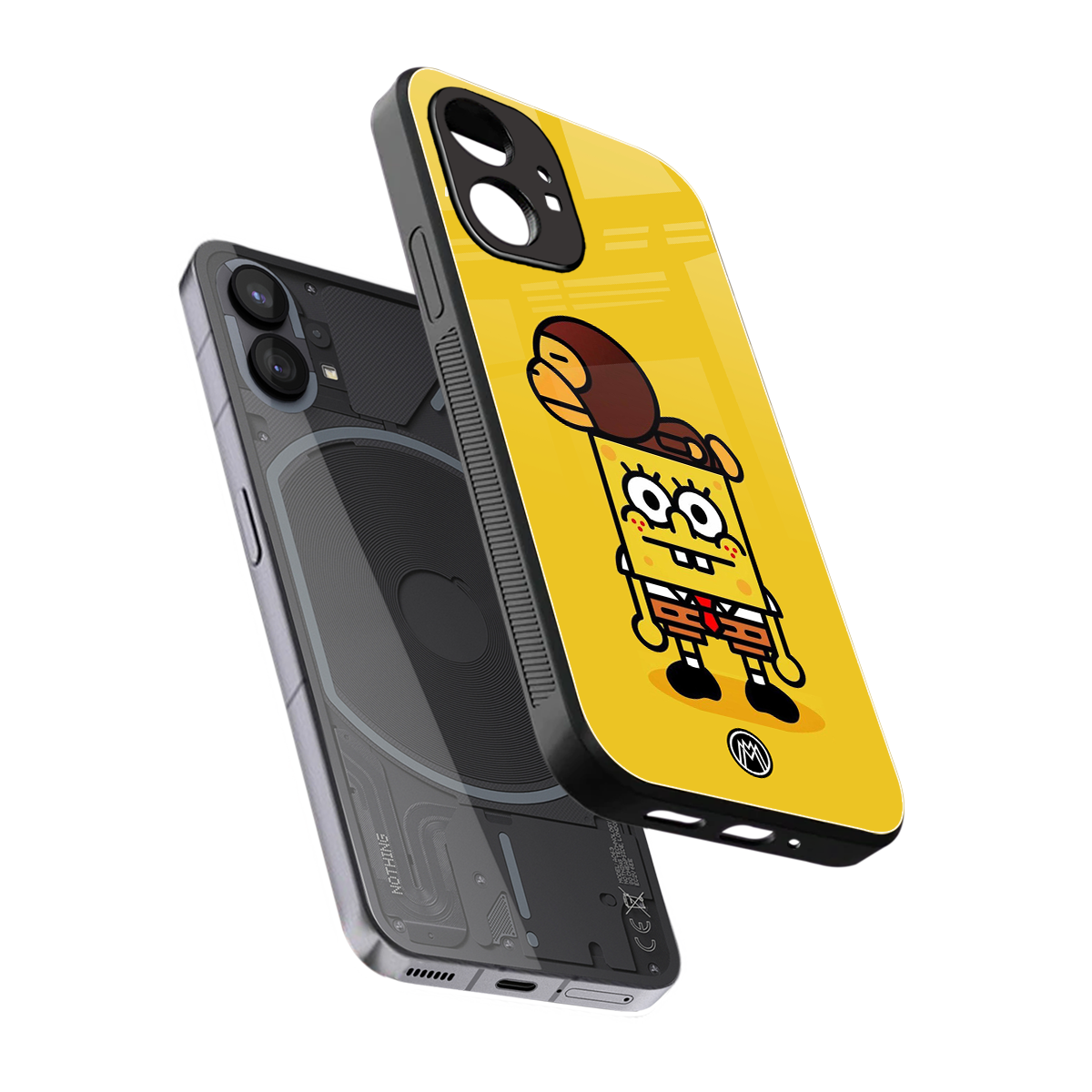 spongebob back phone cover | glass case for nothing phone 1
