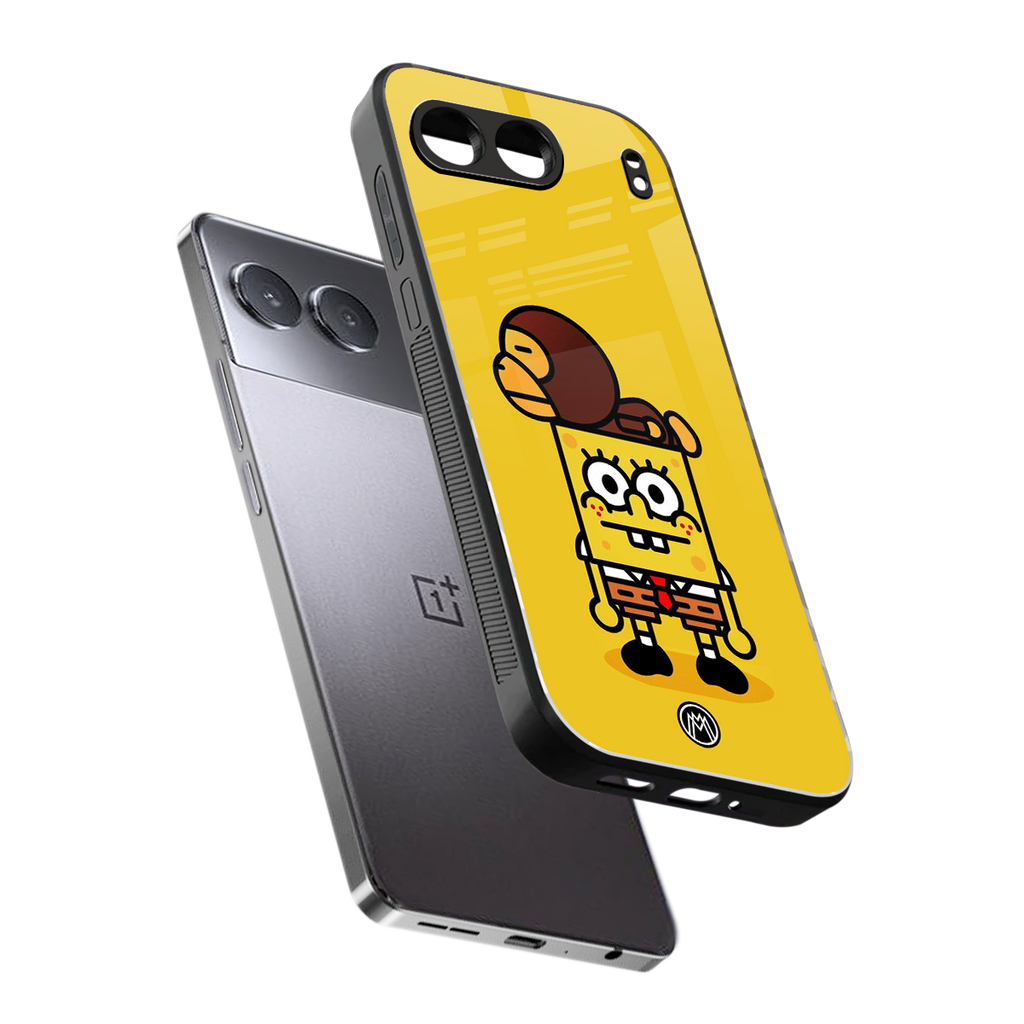 spongebob back phone cover | glass case for oneplus nord 4