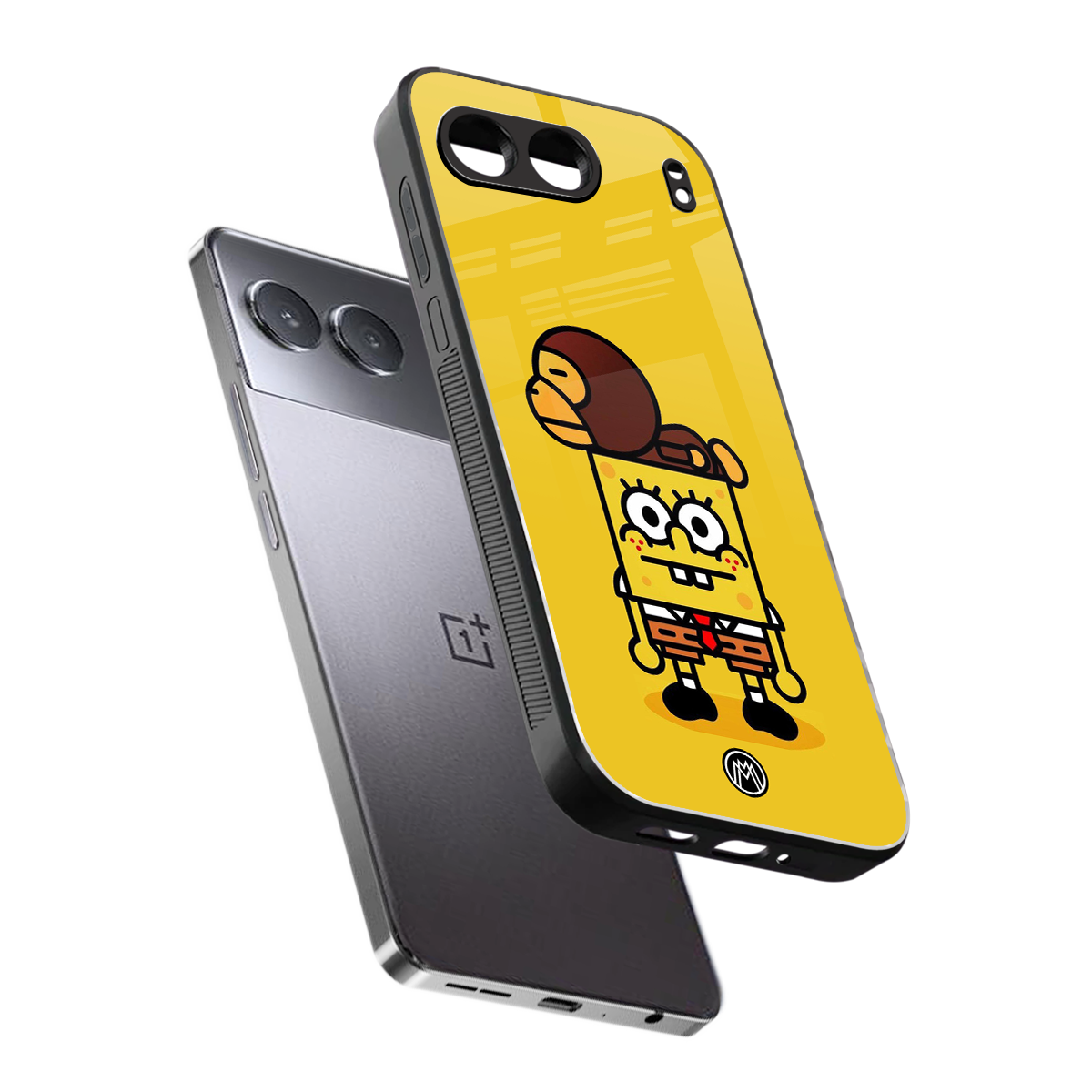 spongebob back phone cover | glass case for oneplus nord 4
