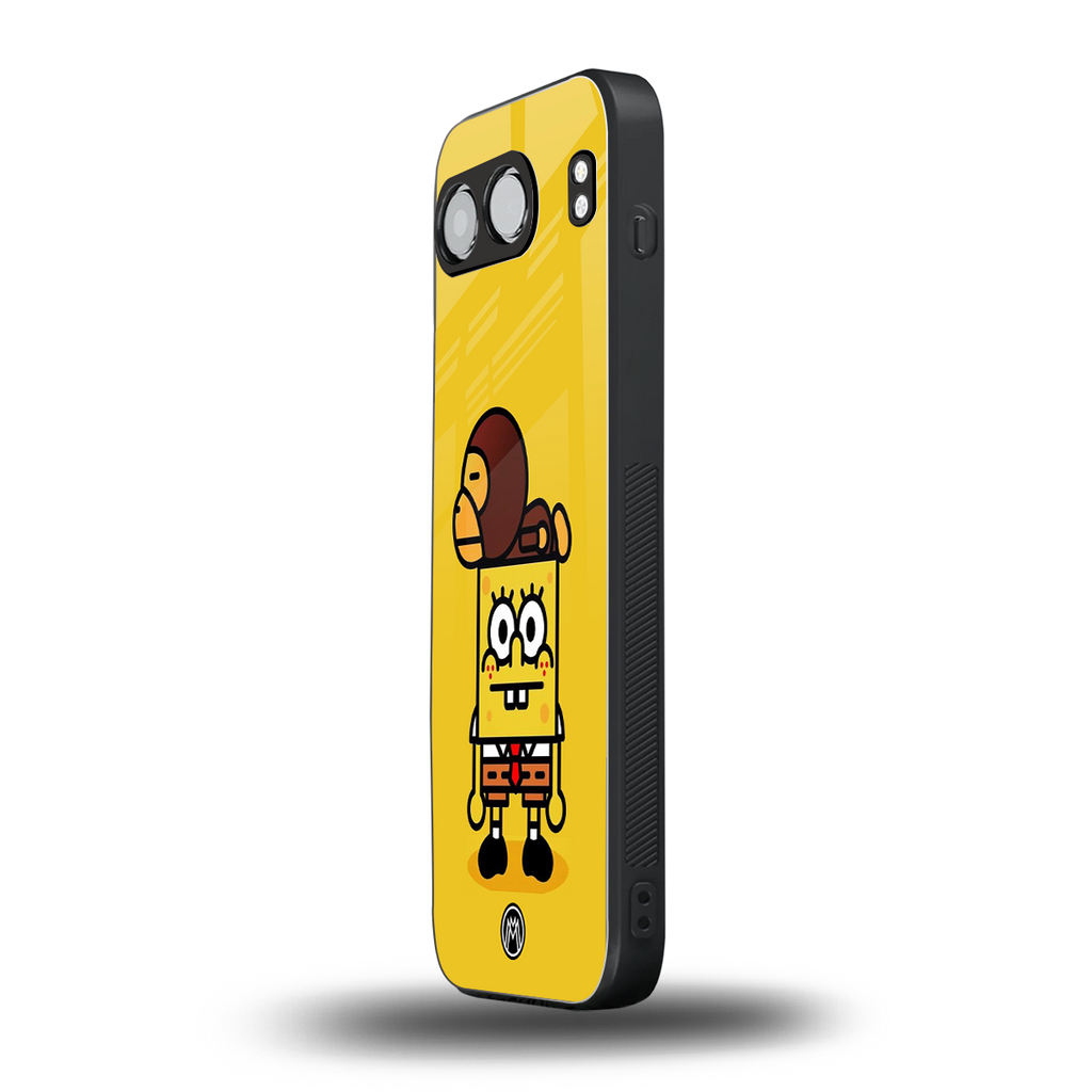 spongebob back phone cover | glass case for oneplus nord 4