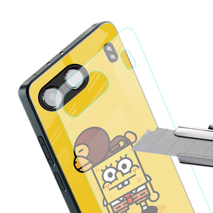 spongebob back phone cover | glass case for oneplus nord 4
