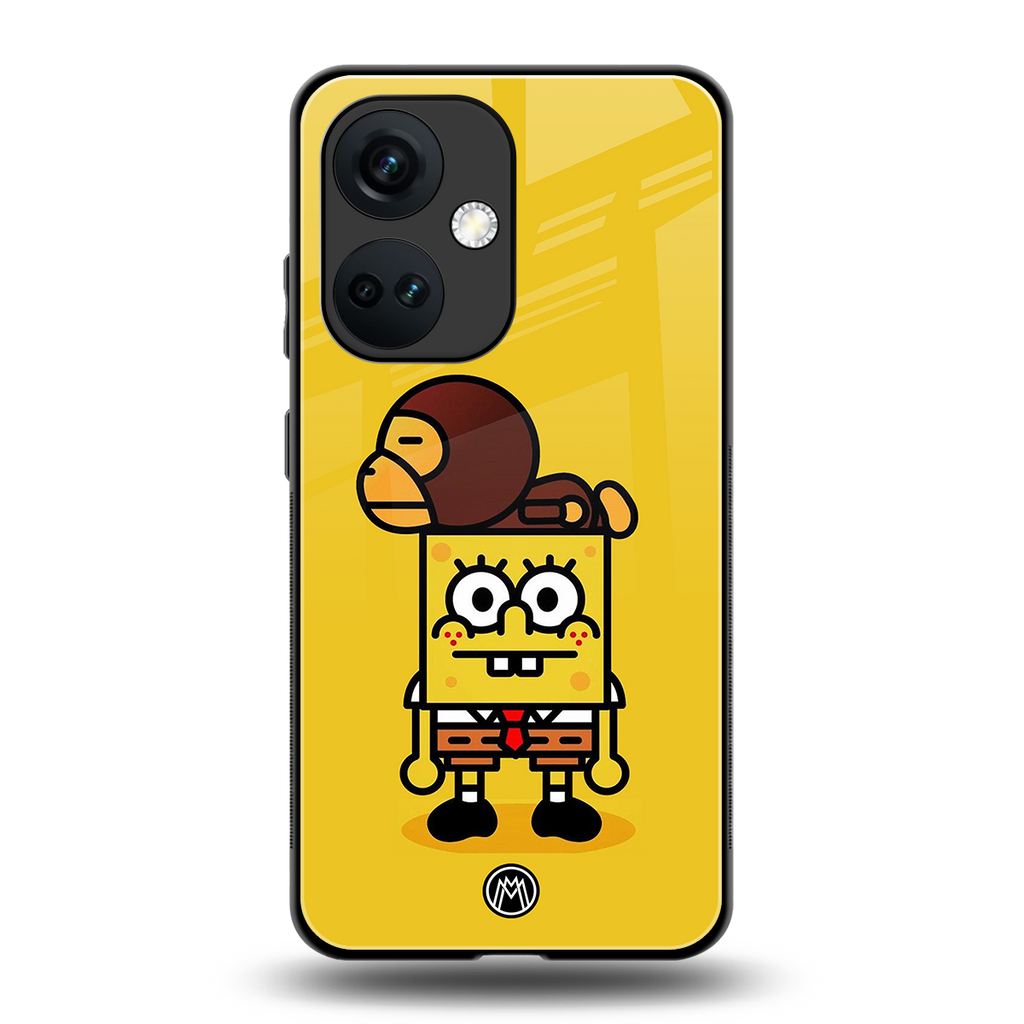 spongebob back phone cover | glass case for oneplus nord ce 3