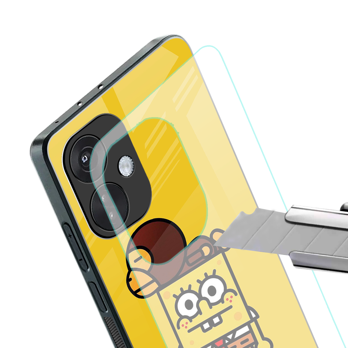 spongebob back phone cover | glass case for oneplus nord ce 3