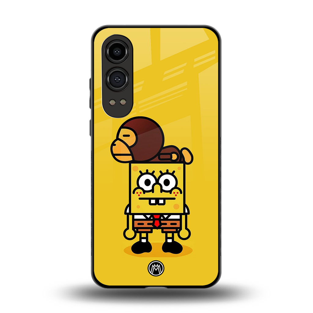 spongebob back phone cover | glass case for oneplus nord ce 4 lite
