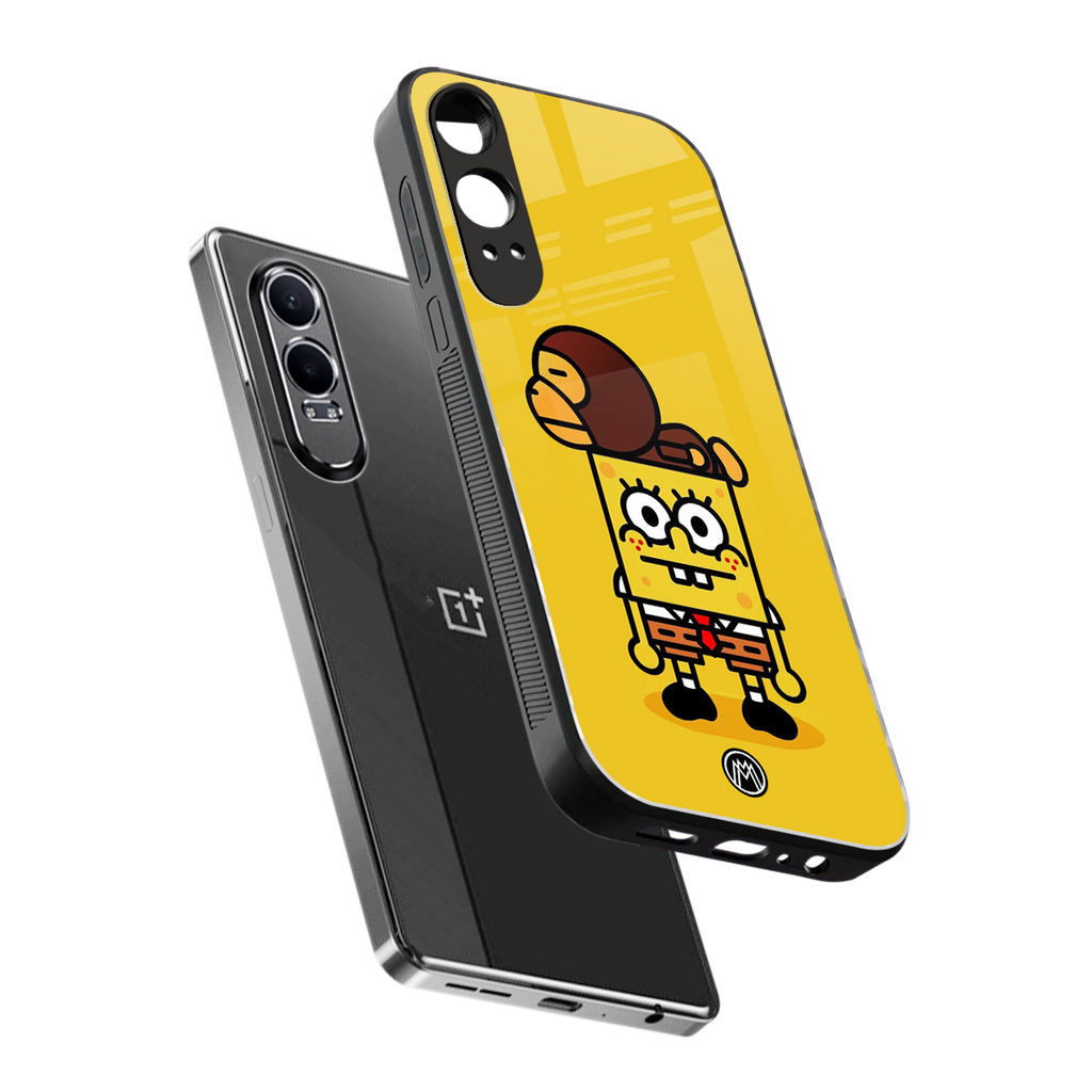 spongebob back phone cover | glass case for oneplus nord ce 4 lite