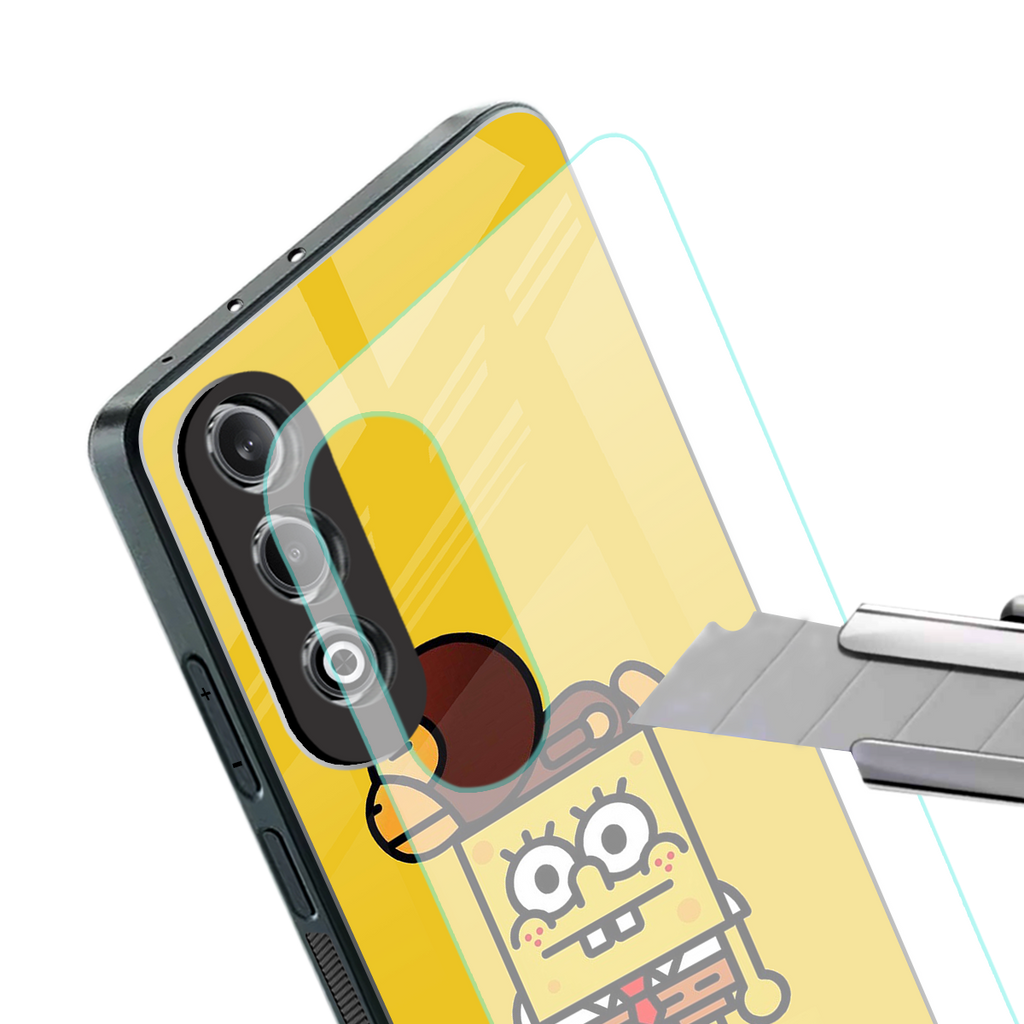spongebob back phone cover | glass case for oneplus nord ce 4