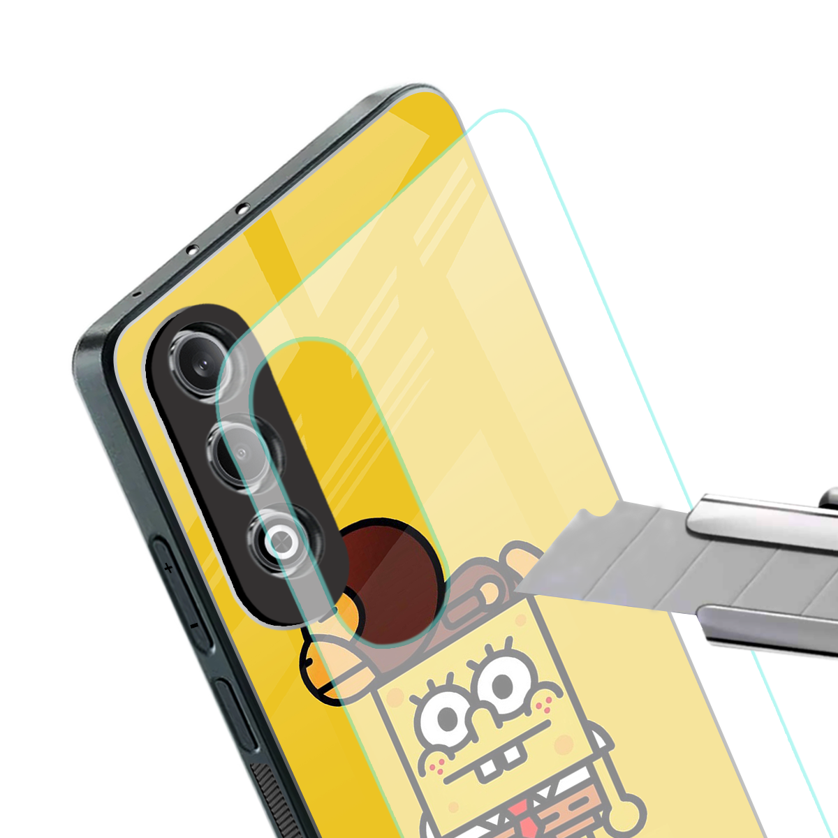 spongebob back phone cover | glass case for oneplus nord ce 4