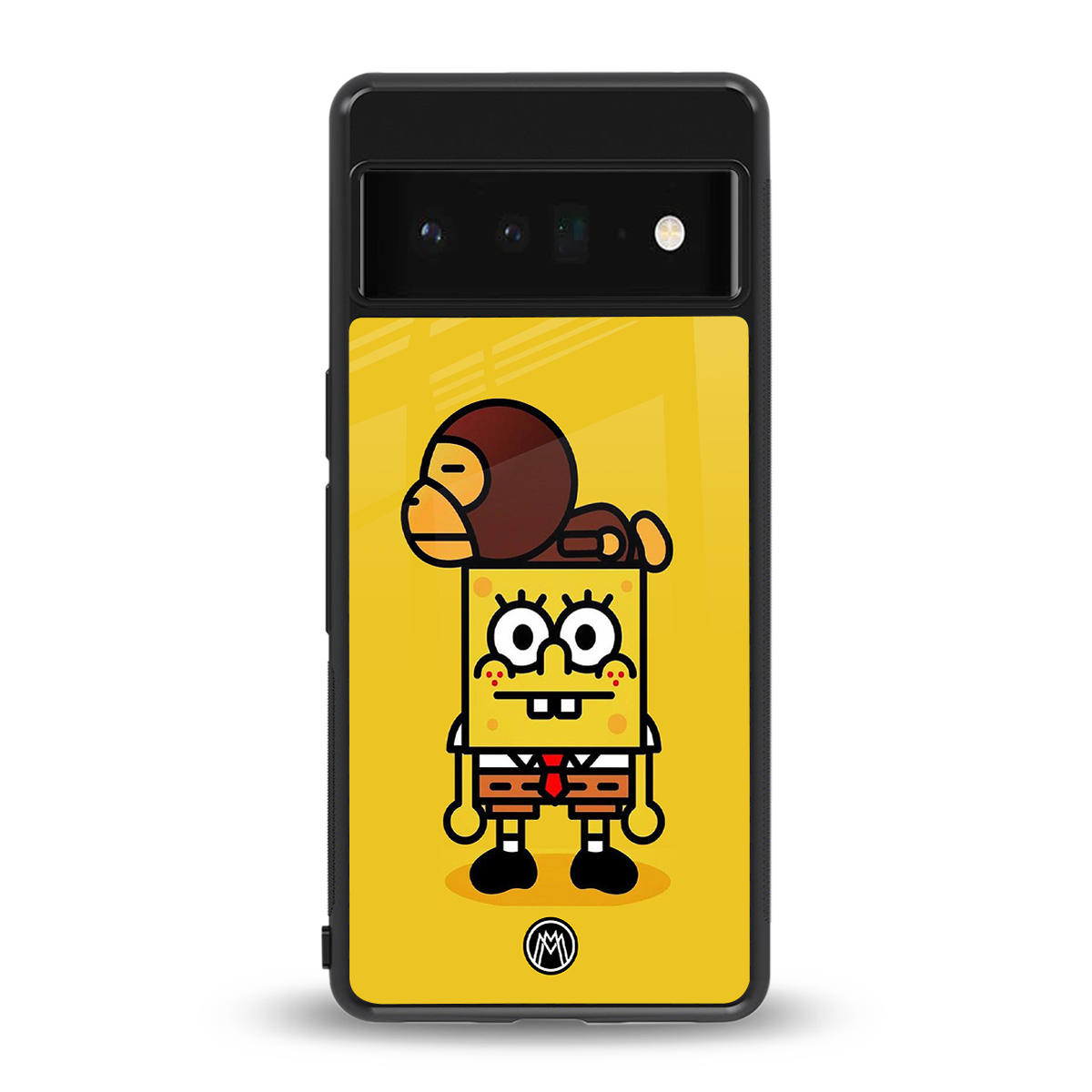 spongebob back phone cover | glass case for google pixel 6 pro